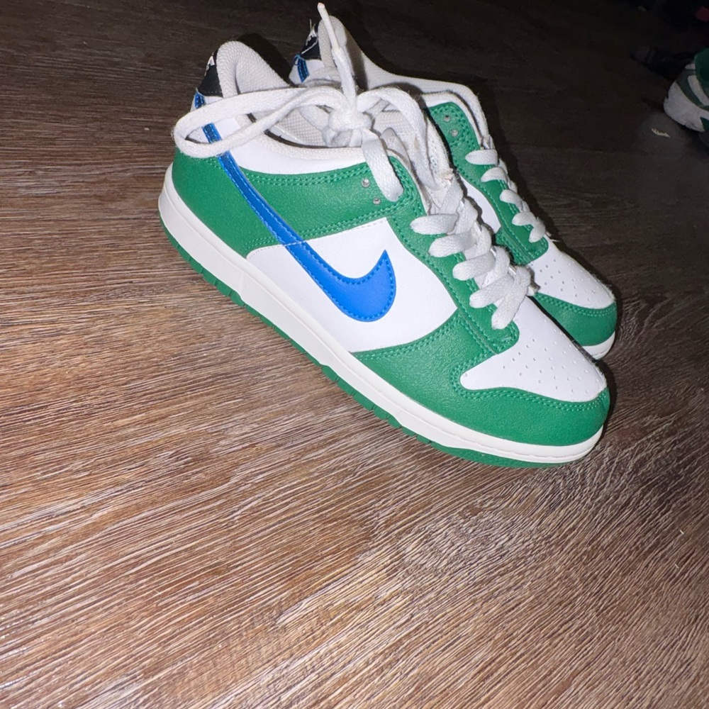 Nike Dunks Big Kids Sneakers in Green and Blue